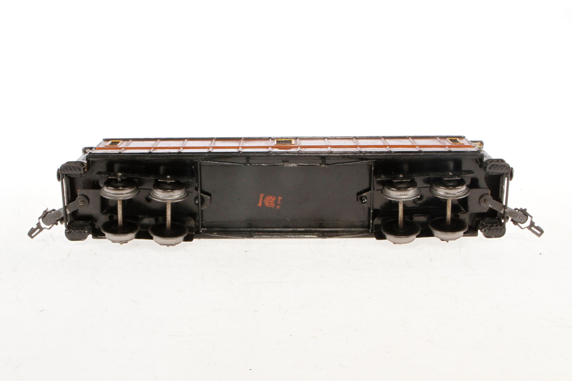 Märklin franz. Postwagen 2997, Spur 0, HL, mit 4 AT, Schwarzbereiche meist rest., LS tw ausgeb., - Image 3 of 3