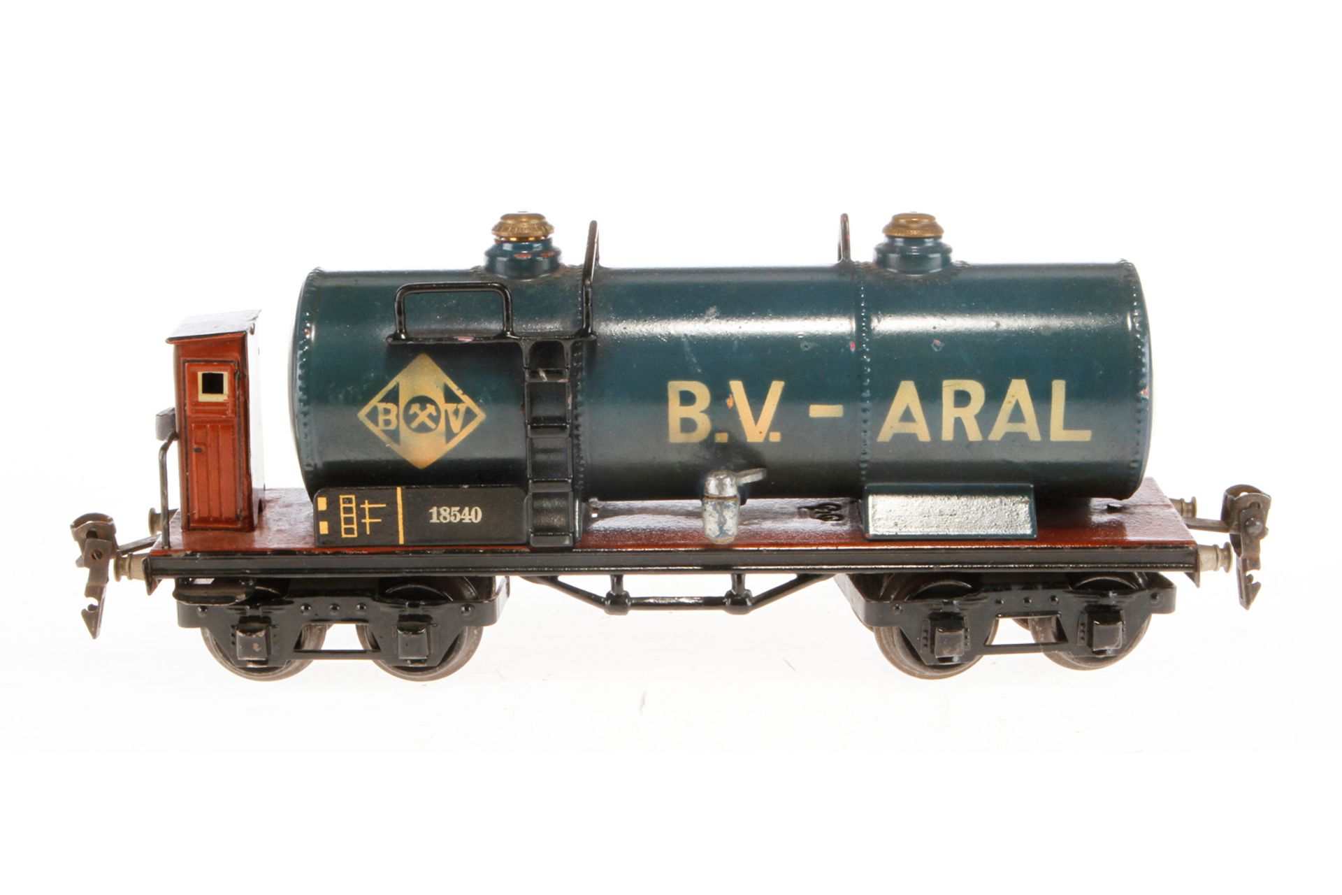 Märklin Aral Kesselwagen 1854, Spur 0, HL, mit BRH, Rahmenbereich tw nachlackiert, 1 Griffstange