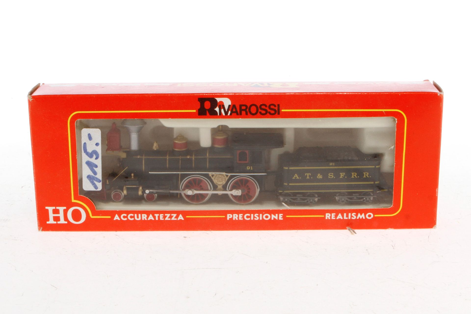 Rivarossi 2-B Schlepptenderlok ”91” 1206, Spur H0, schwarz, Alterungsspuren, OK, Z 2