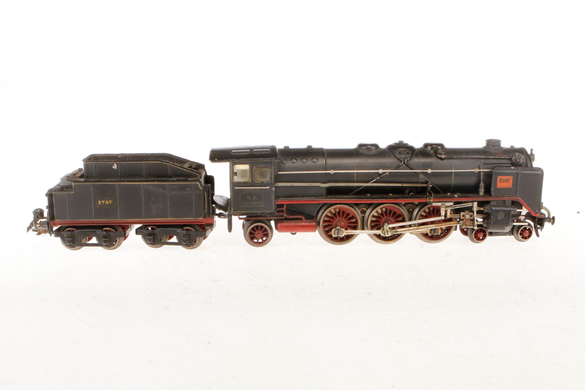 Märklin 2-C-1 Dampflok HR 66/12920, Spur 0, elektr., mit Tender und kW, tw farbl. rest., - Image 3 of 3