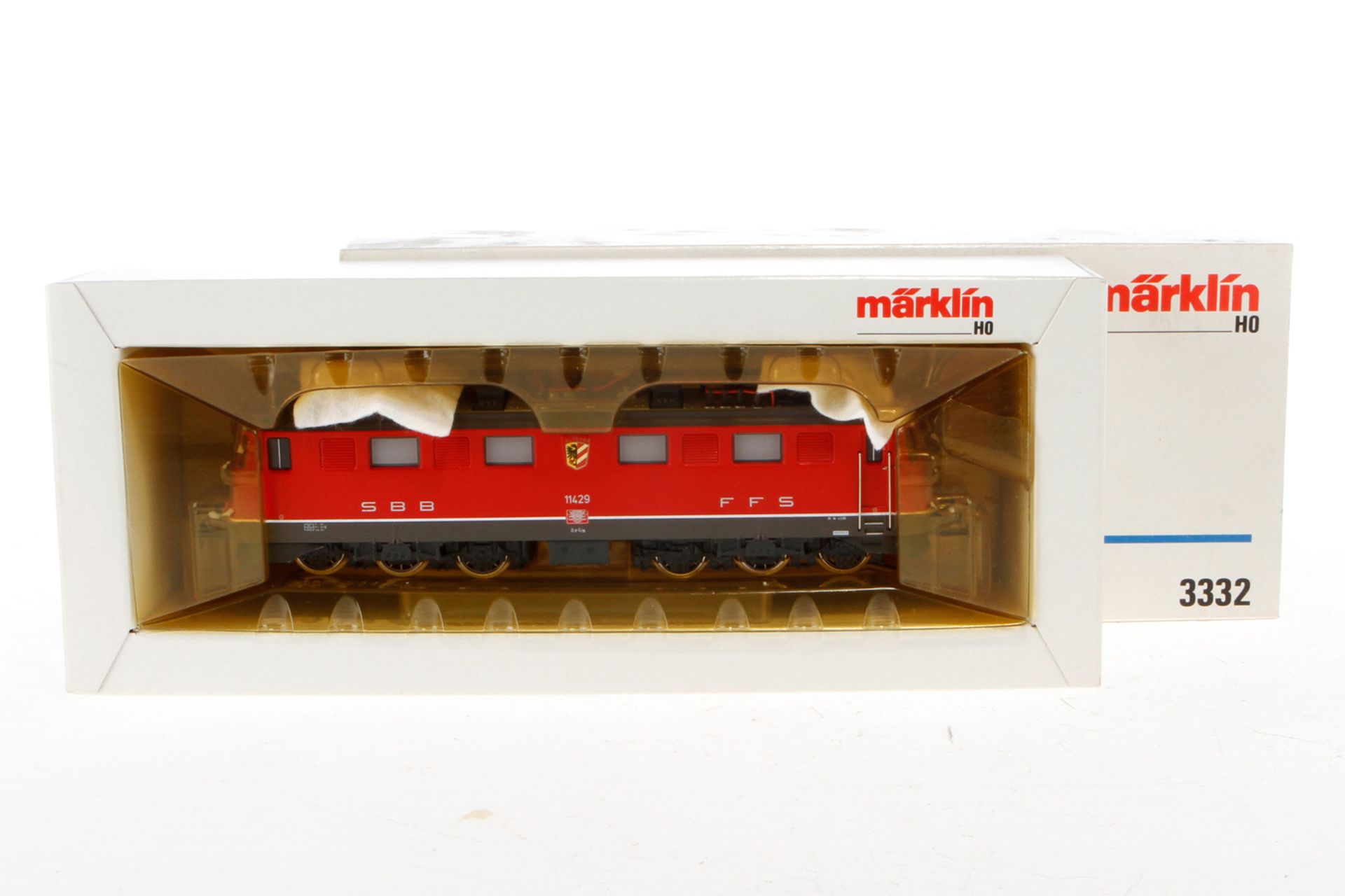 Märklin E-Lok ”11429” 3332, Spur H0, rot/grau, Alterungsspuren, OK, sonst Z 1-2