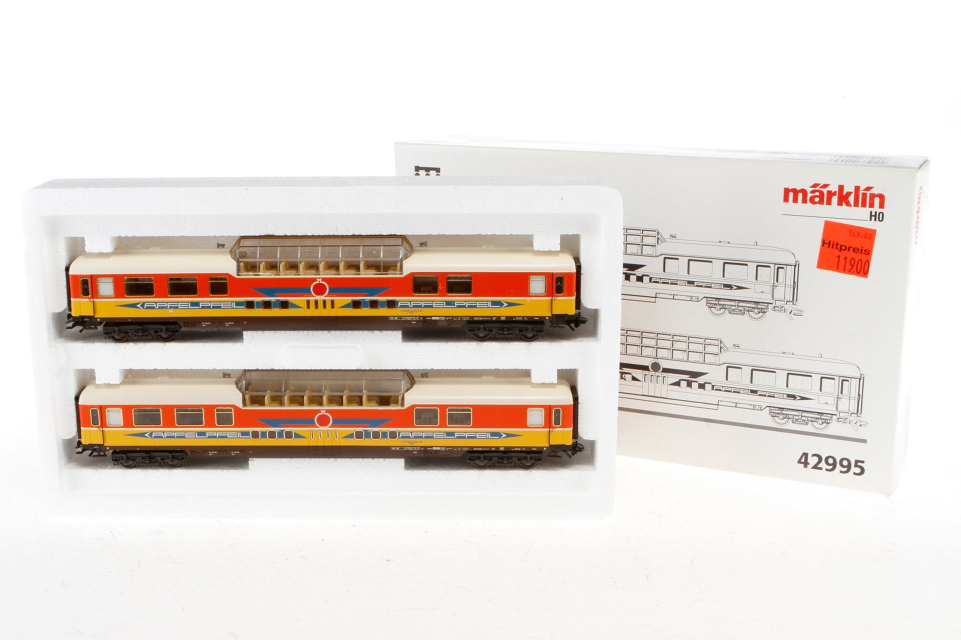 Märklin Wagen-Set ”Apfelpfeil” 42995, Spur H0, 2-teilig, Alterungsspuren, OK, Z 1-2