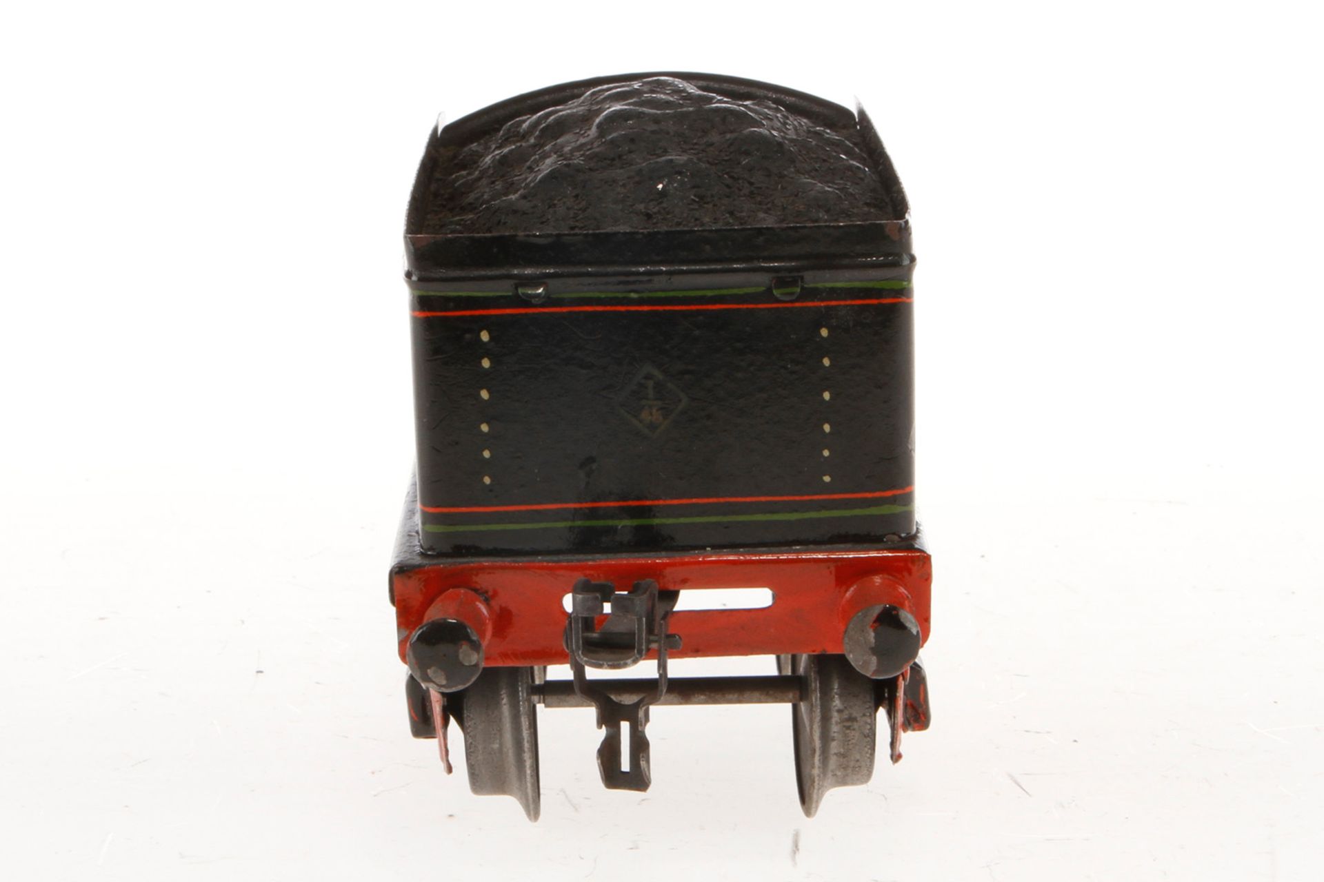 Märklin B-Dampflok 1021, Spur 1, uralt, Uhrwerk intakt, grün/schwarz, mit Tender, 3 imit. - Image 7 of 8