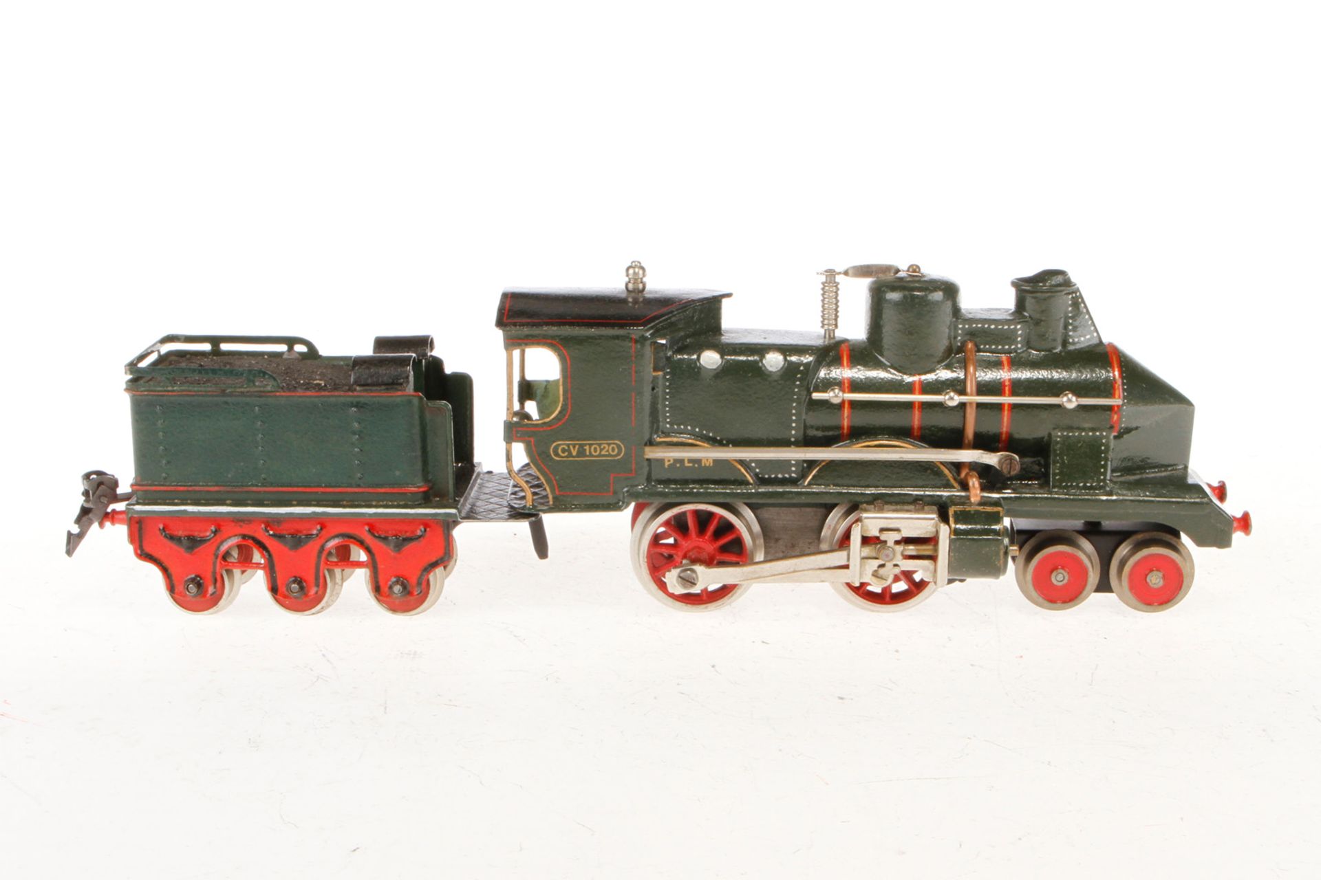 Märklin franz. 2-B Dampflok ”CV” E 1020 PLM, Spur 0, Uhrwerk intakt, mit Nachbau-Tender, Lok - Image 2 of 3