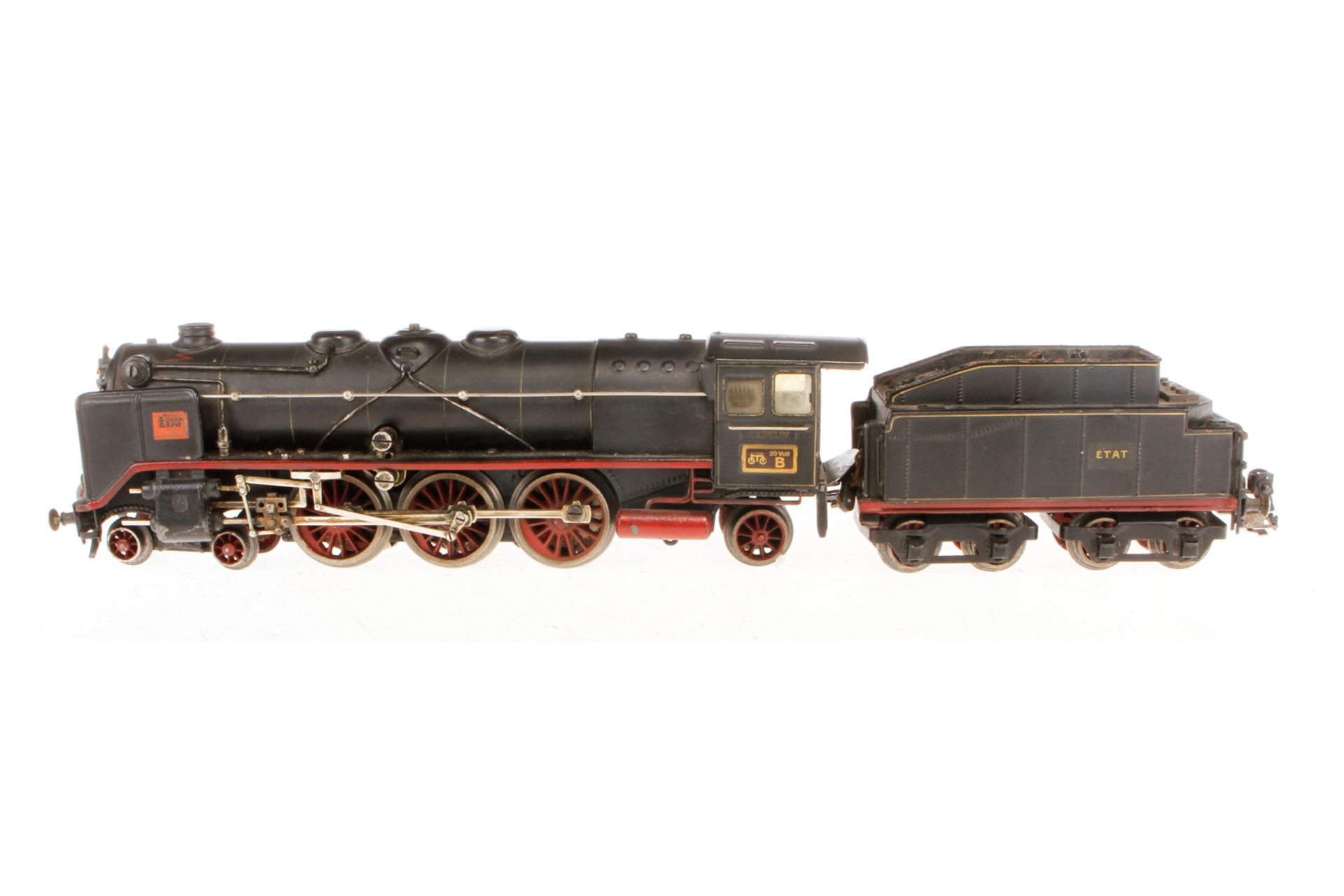 Märklin 2-C-1 Dampflok HR 66/12920, Spur 0, elektr., mit Tender und kW, tw farbl. rest.,