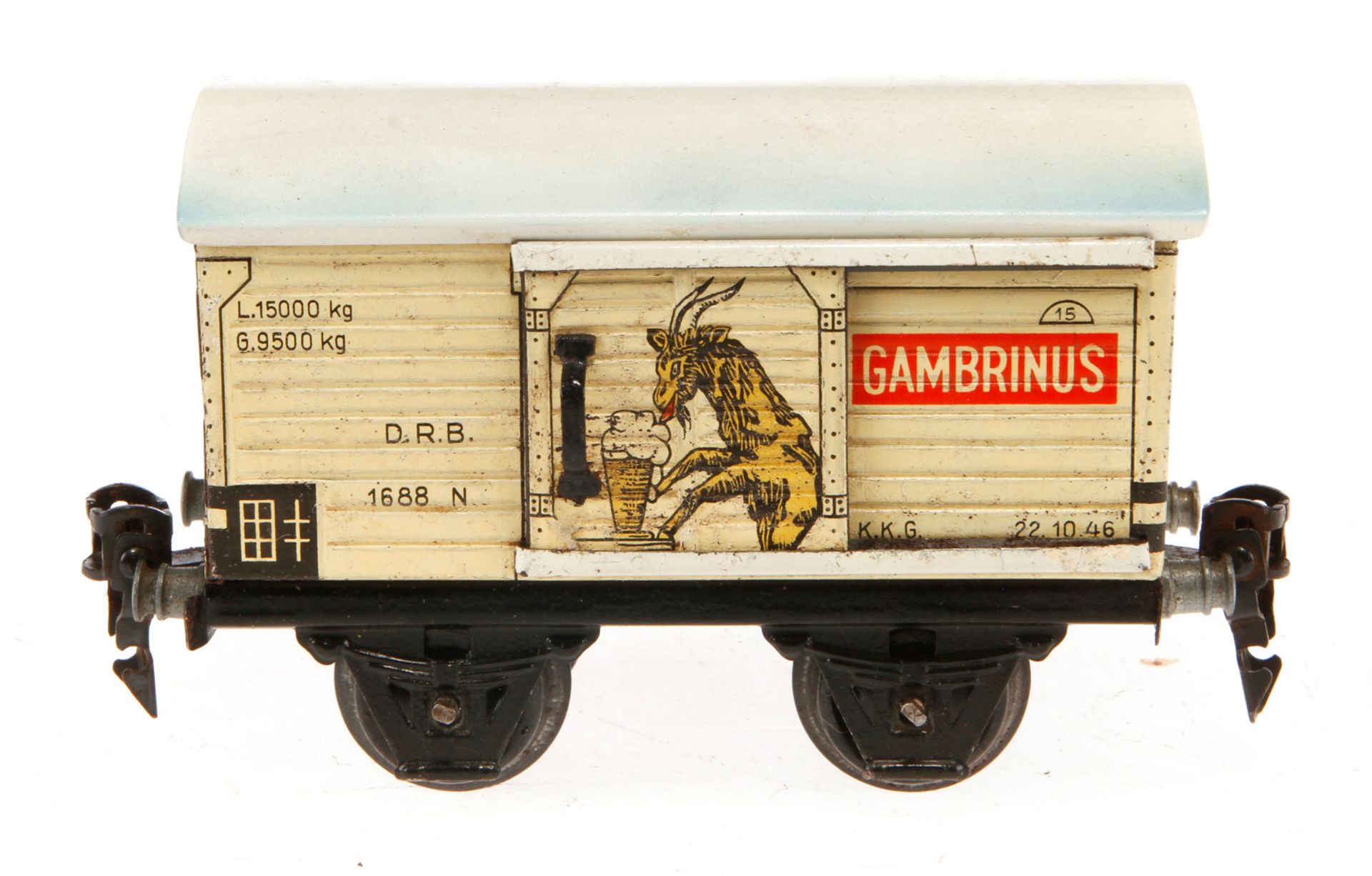 Märklin Gambrinus Bierwagen 1688, Spur 0, CL, mit 1 ST, LS tw ausgeb., gealterter Lack, Z 3