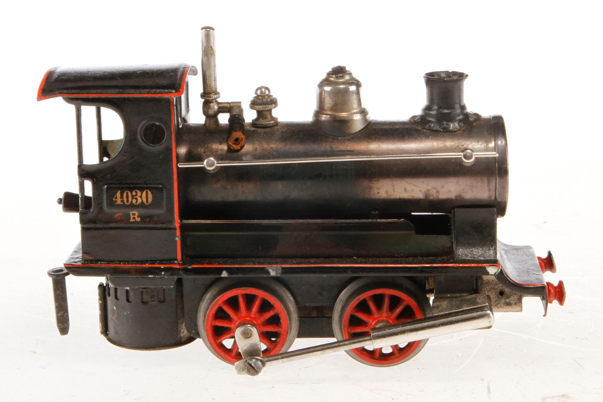 Märklin Zug, Spur 0, uralt, spiritusbetrieben, HL/CL, mit B-Dampflok R 4030, Tender, franz. - Image 3 of 9