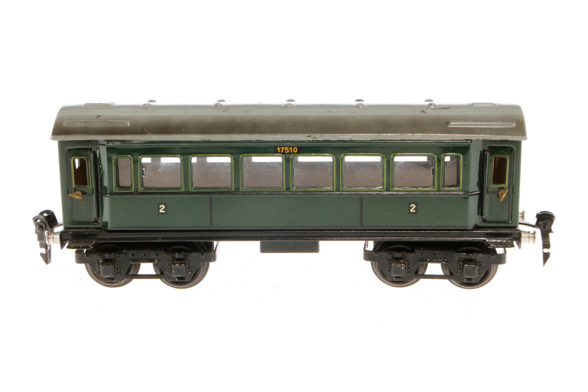 Märklin Personenwagen 1751, Spur 0, CL, mit 4 AT, je 1 Fremdbohrung in Stirnseite, LS und gealterter