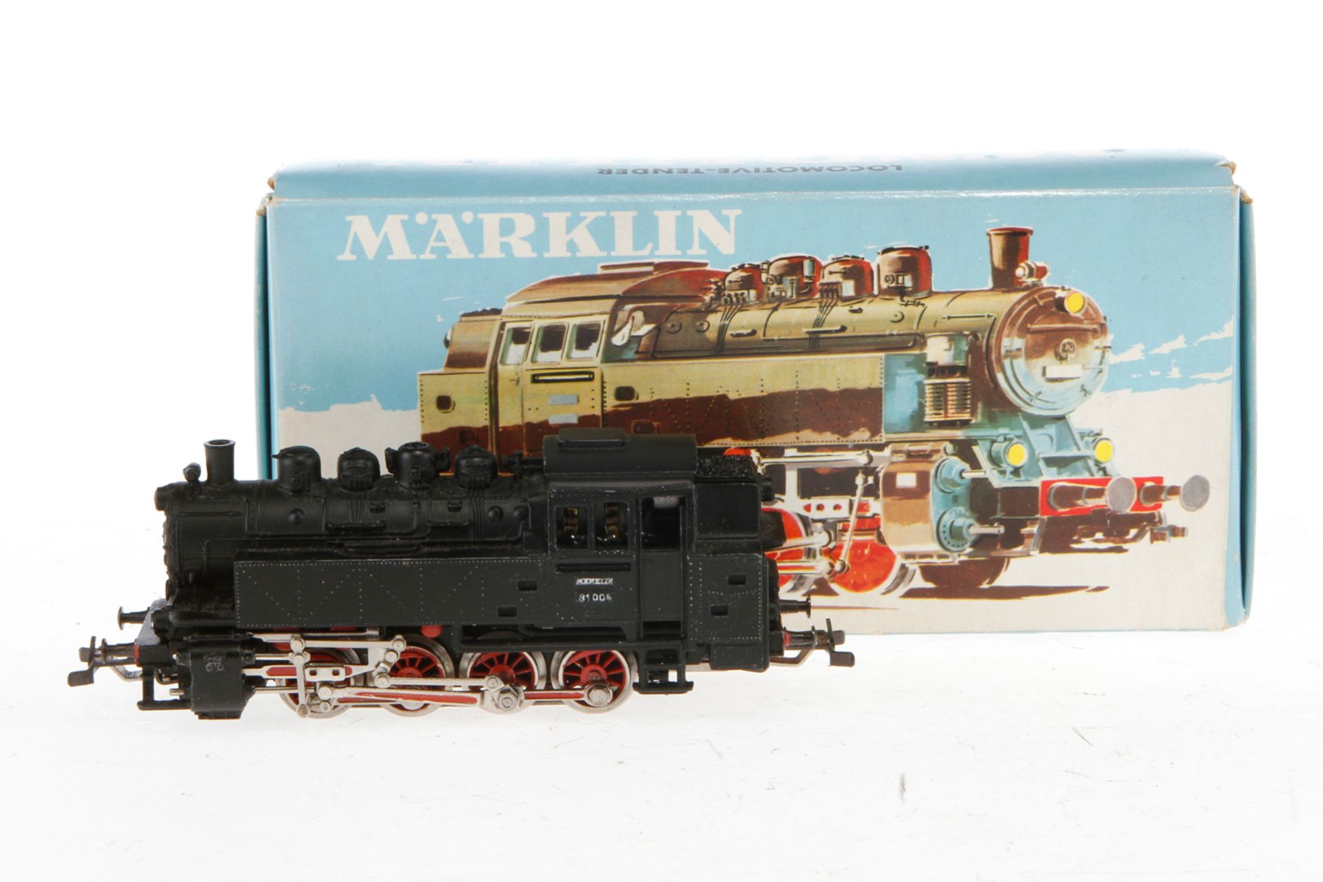 Märklin D-Tenderlok ”81 004” 3031, Spur H0, schwarz, LS, im tw besch. OK, Z 3