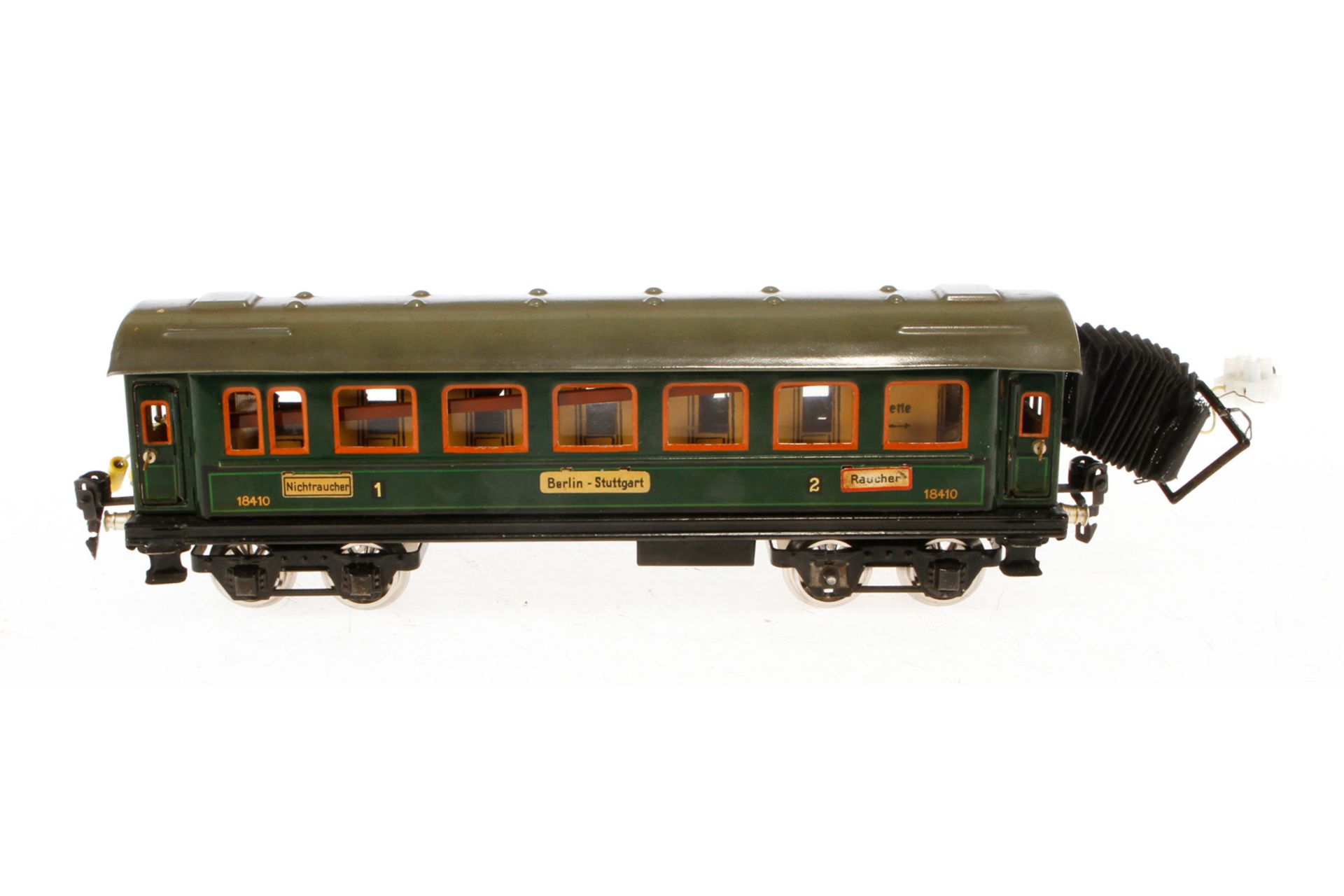 Märklin Personenwagen 1841 G, Spur 0, CL, mit Inneneinrichtung, 4 AT, Schildern und neuen
