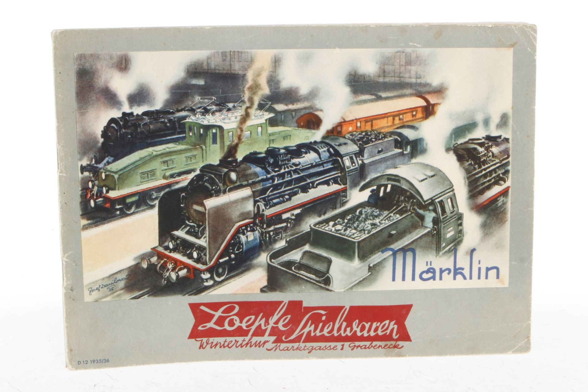 Märklin Katalog D 12, 1935/36, 72 Seiten, Alterungsspuren