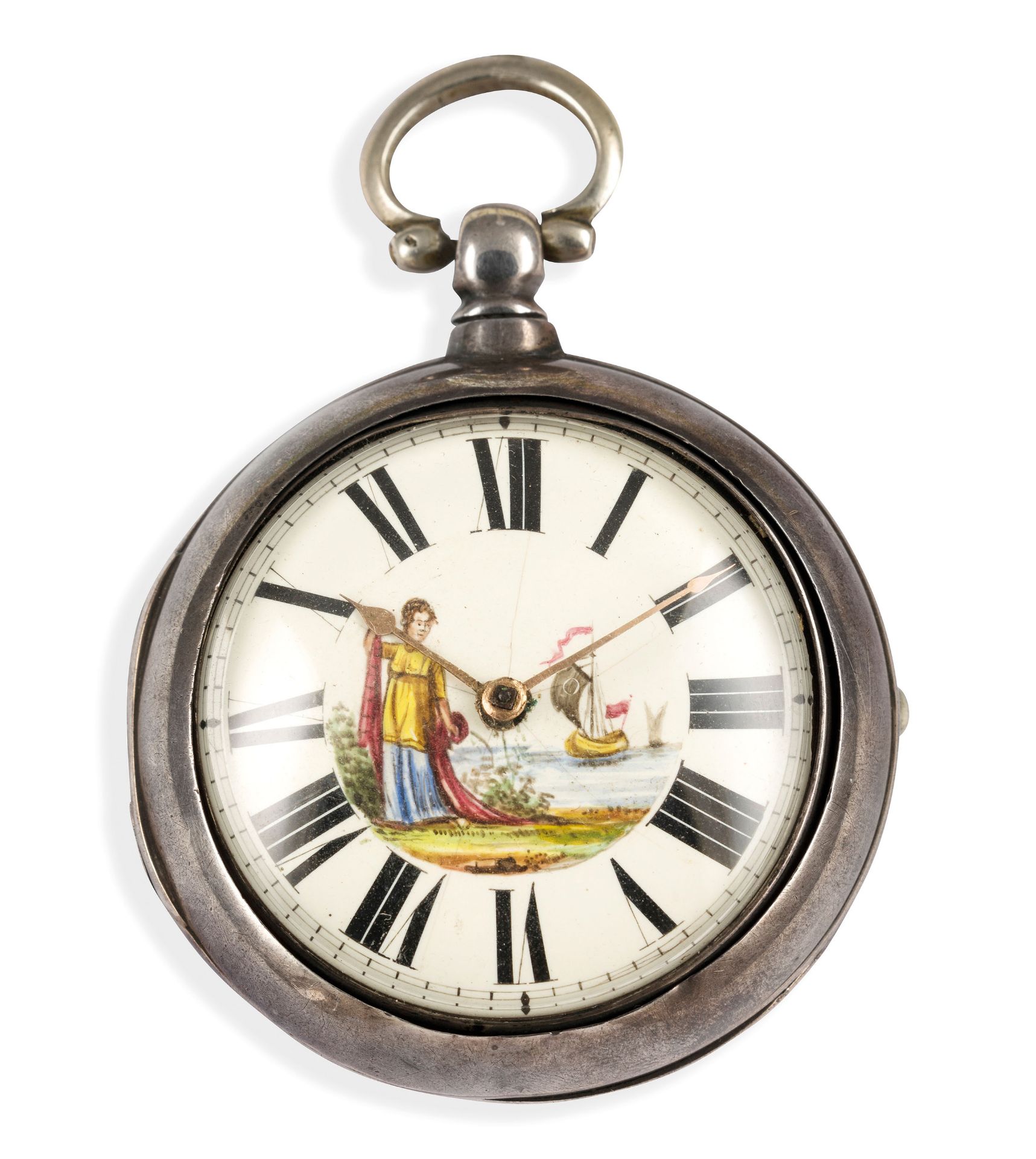 OROLOGIO DA TASCA IN ARGENTO CON QUADRANTE DIPINTO, LONDRA, 1845 - Bild 2 aus 3