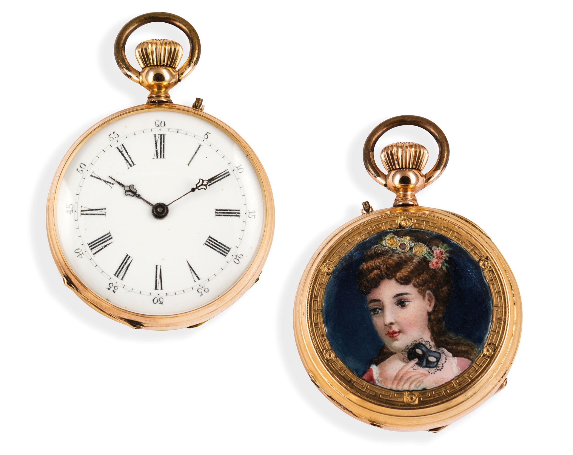 DUBOIS ET FILS, OROLOGIO DA TASCA IN ORO E SMALTI, SVIZZERA, 1900 CIRCA