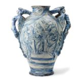 GRANDE VASO APOTECARIO IN MAIOLICA BIANCA E BLU, BOTTEGA DI PAOLO FRANCESCO BRANDI, NAPOLI, 1680-90