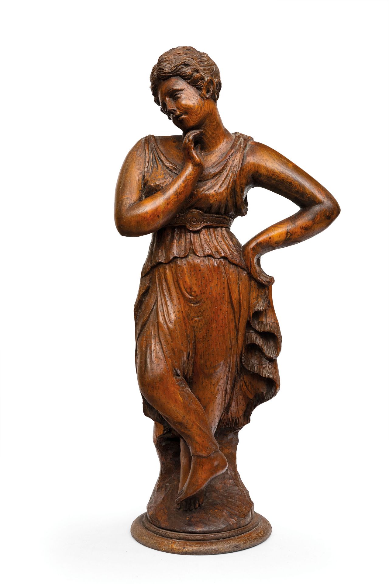 SCULTURA IN LEGNO PATINATO, XIX SECOLO