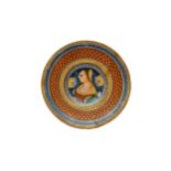 PIATTO IN MAIOLICA POLICROMA, FORNACE DELLA SECONDA METÀ DEL XIX SECOLO