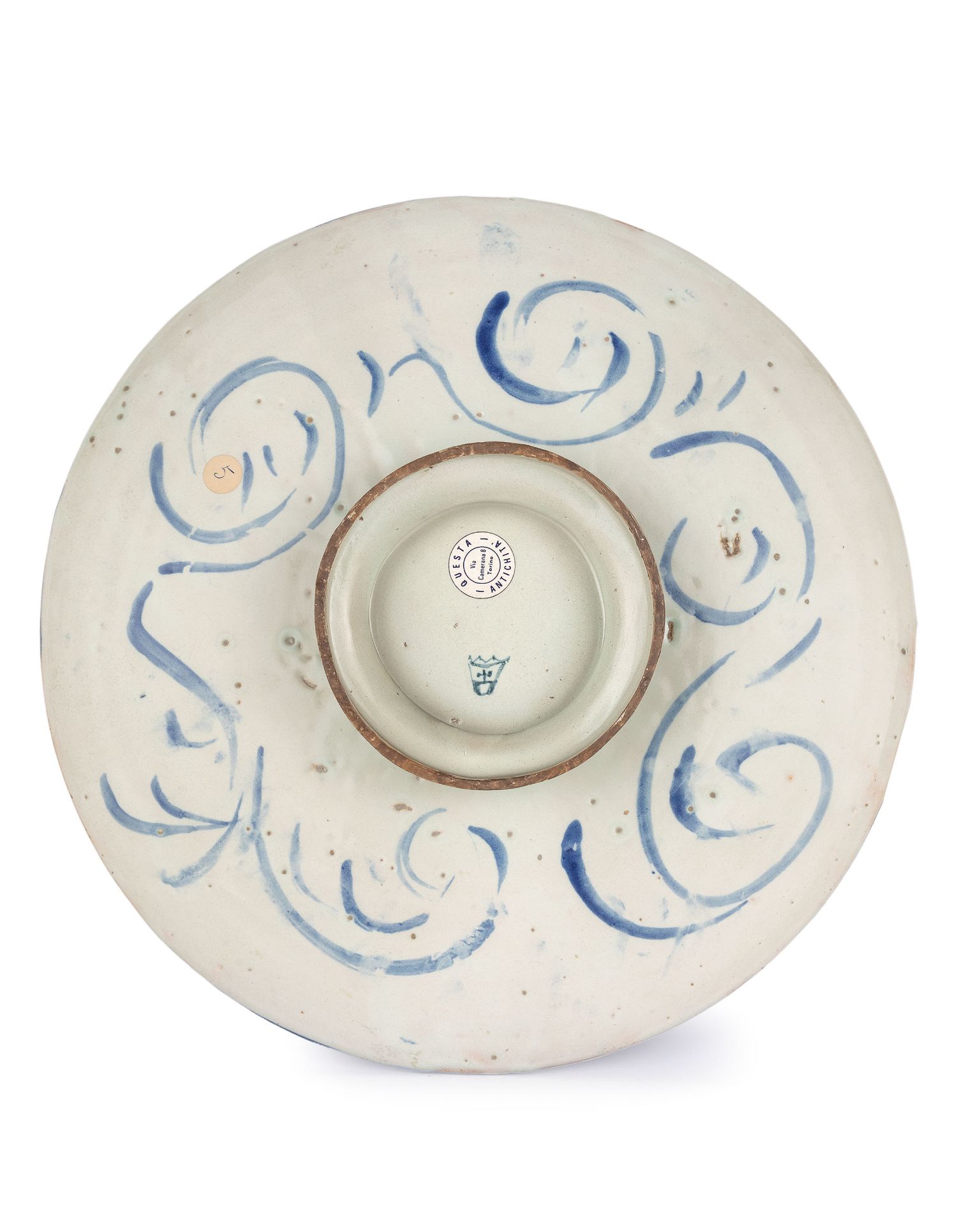 ALZATA IN MAIOLICA BIANCA E BLU, FORNACE DI SAVONA, CIRCA 1686 - Bild 2 aus 2