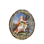 PLACCA IN RAME SMALTATO, MANIFATTURA DI LIMOGES, XVII-XVIII SECOLO