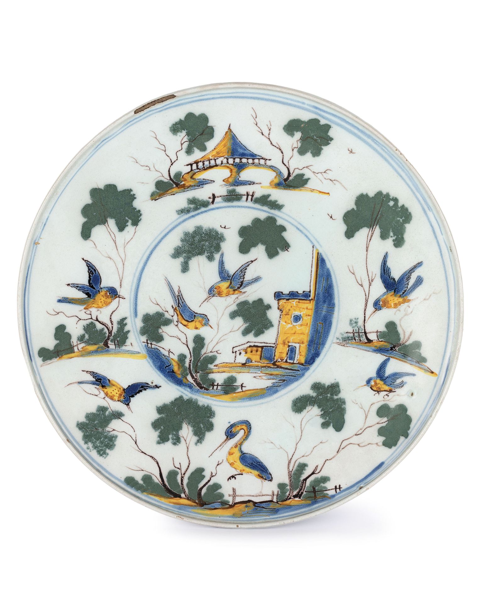 ALZATA IN MAIOLICA POLICROMA, MANIFATTURA CHIODO, SAVONA, XVIII SECOLO