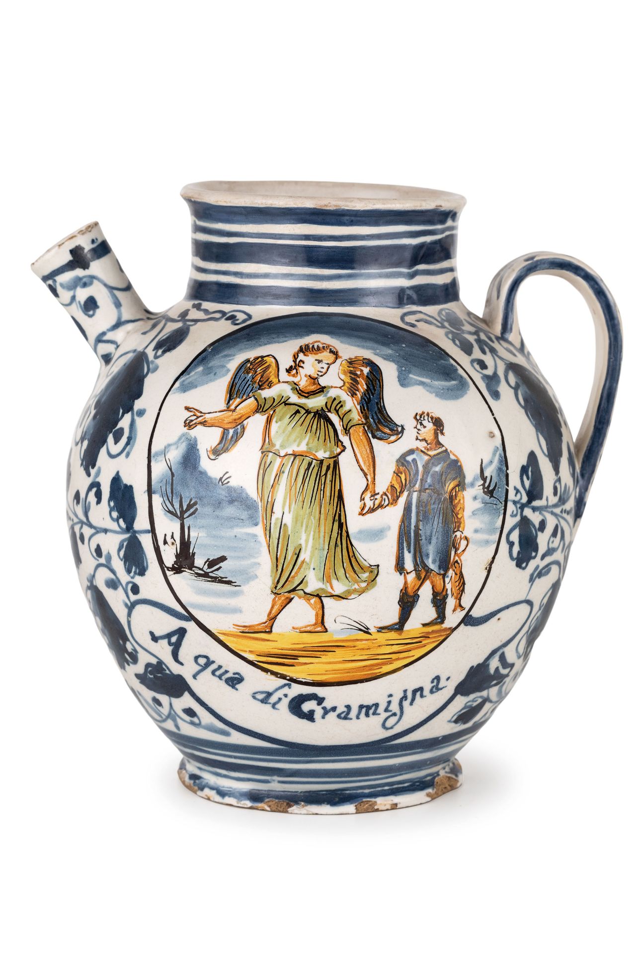 CHEVRETTE IN MAIOLICA POLICROMA, MANIFATTURA DI DOMENICO LORENZO LEVANTINO, SAVONA, SECONDA METÀ