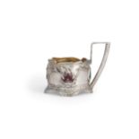 TEA CUP HOLDER IN ARGENTO E SMALTI, MOSCA, 1908-1917, ORAFO K. FABERGE, BOLLO CON INSEGNE