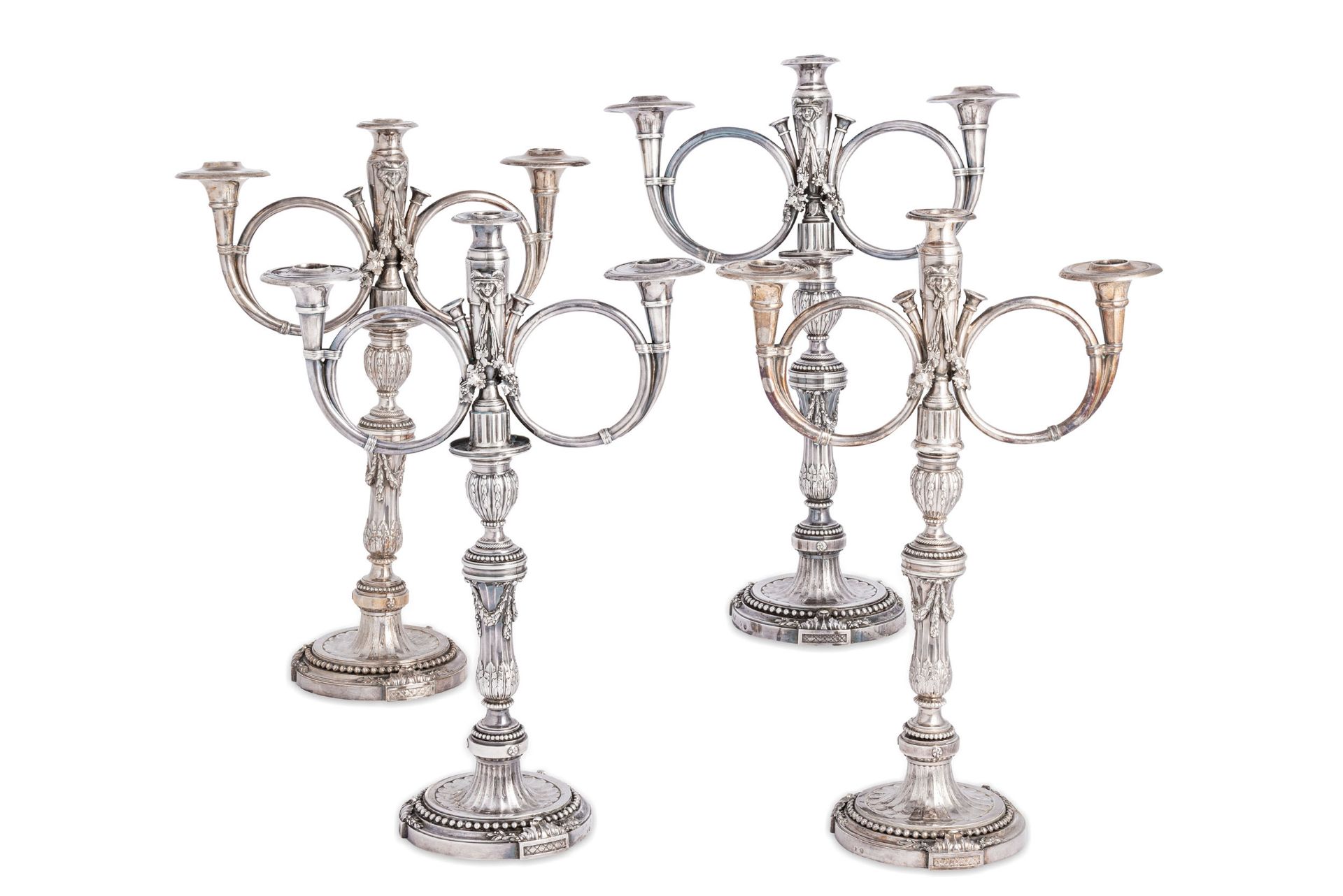 QUATTRO CANDELABRI IN ARGENTO, PARIGI, 1782-1785