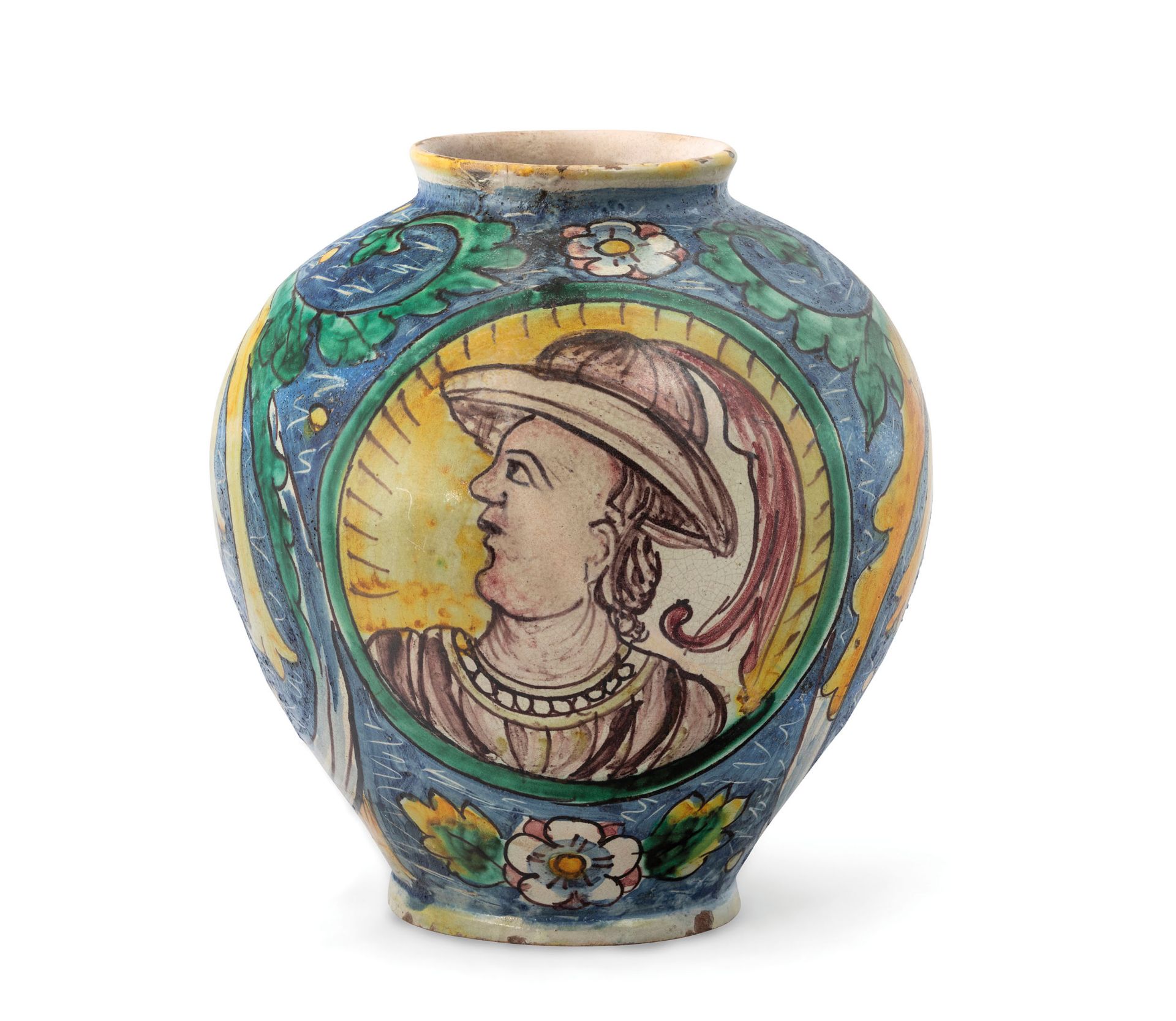 COPPIA DI BOCCE IN MAIOLICA POLICROMA, FORNACE DI CALTAGIRONE, XIX SECOLO - Bild 3 aus 4