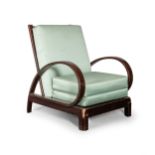 POLTRONA CON CHAISE-LOUNGE IN LEGNO, XX SECOLO