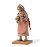 FIGURA DA PRESEPE IN LEGNO E STOFFA, XVIII SECOLO