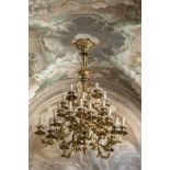 LAMPADARIO IN BRONZO DORATO, XIX SECOLO