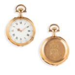 OROLOGIO DA TASCA IN ORO CON MONOGRAMMA RL, SVIZZERA 1870 CIRCA