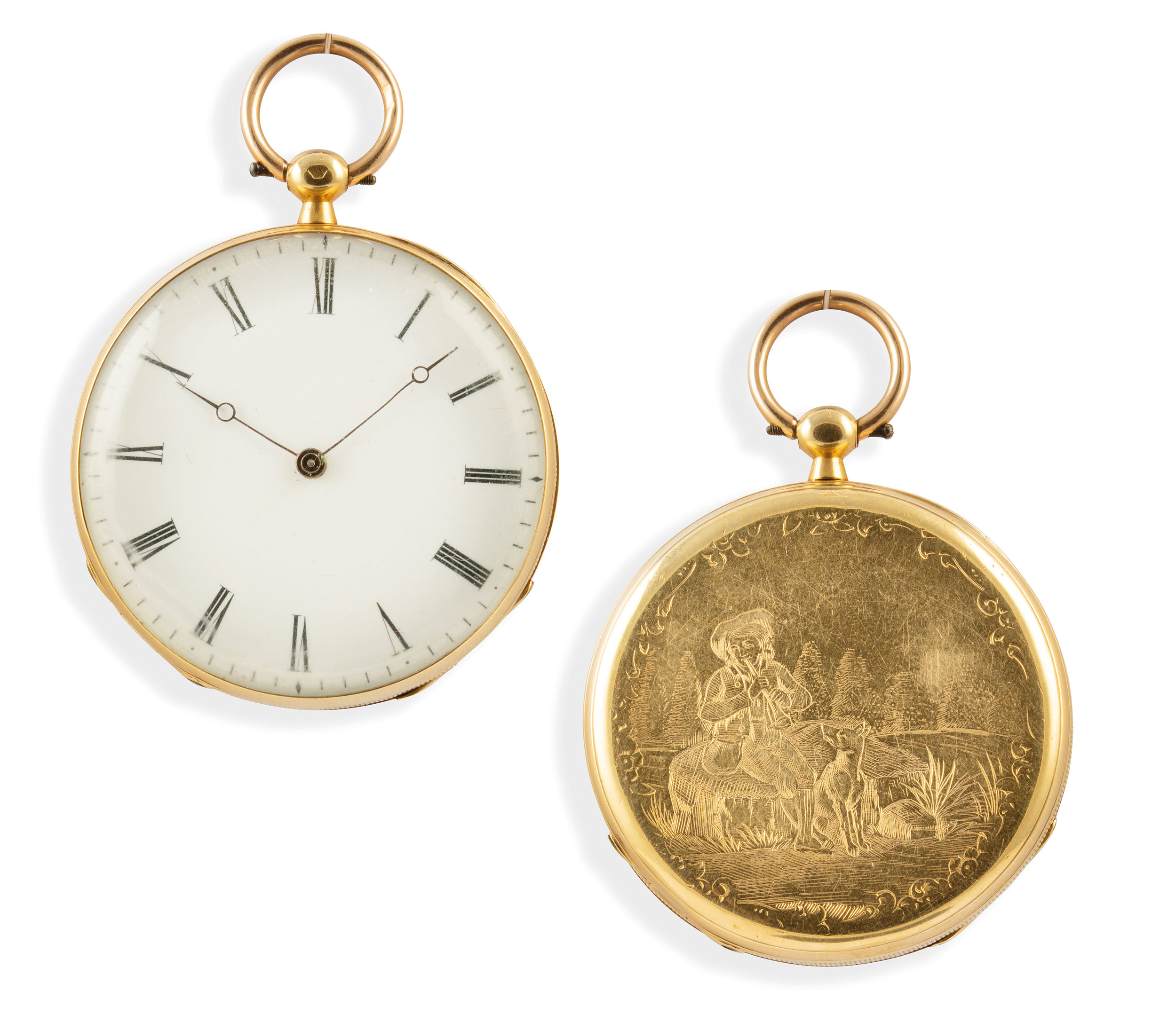 OROLOGIO DA TASCA IN ORO GIALLO, CON SUONATORE, 1860 CIRCA