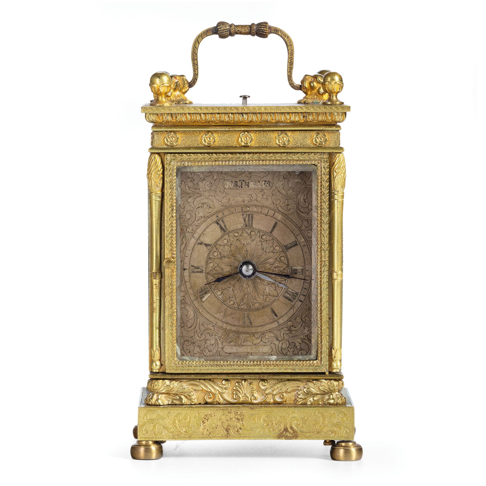 OROLOGIO DA VIAGGIO O PENDULETTE D'OFFICIER IN BRONZO DORATO, VIENNA 1840 CIRCA