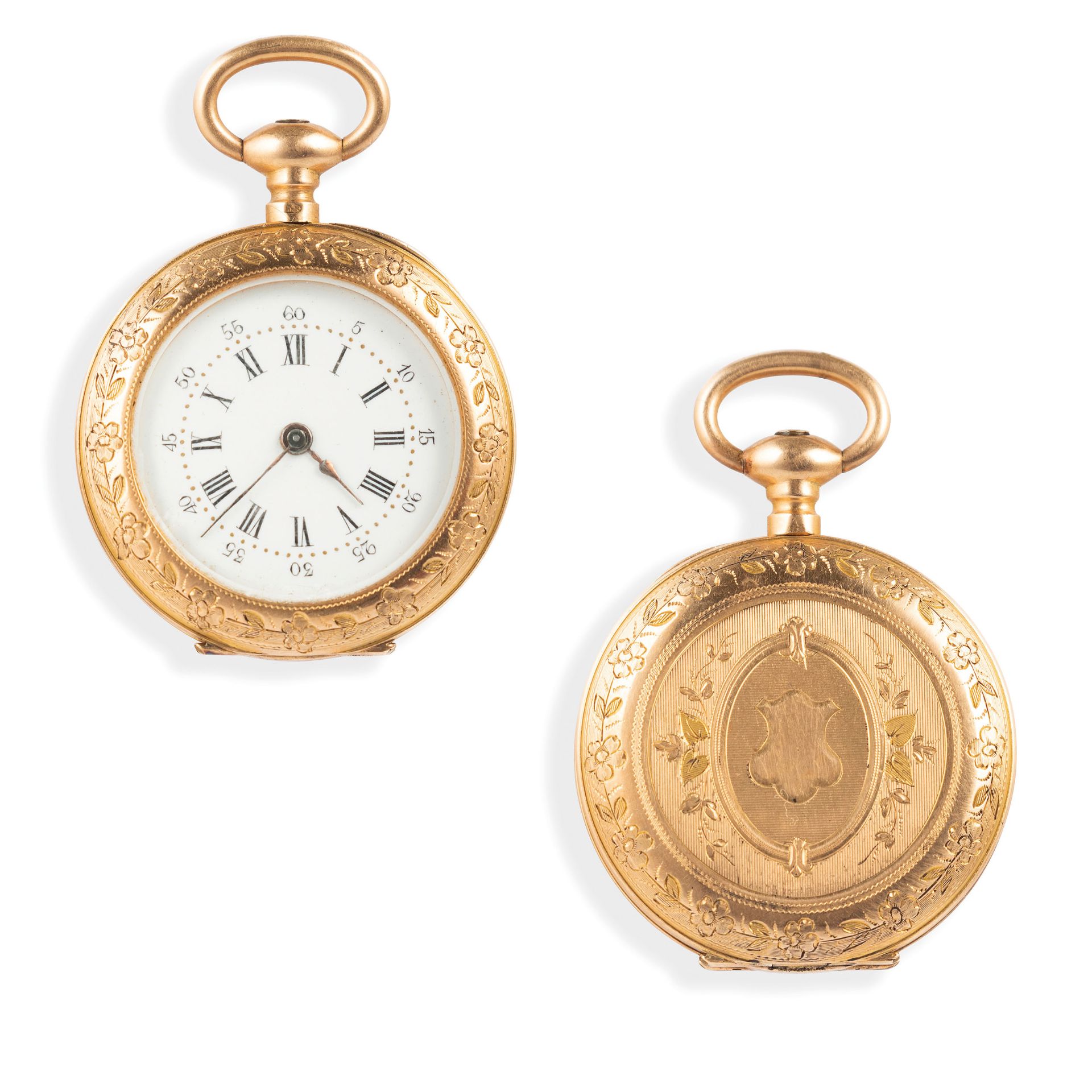 PICCOLO OROLOGIO DA COLLO IN ORO GIALLO, FRANCIA 1880 CIRCA