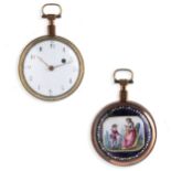 OROLOGIO DA TASCA CON SMALTI, SVIZZERA 1790 CIRCA