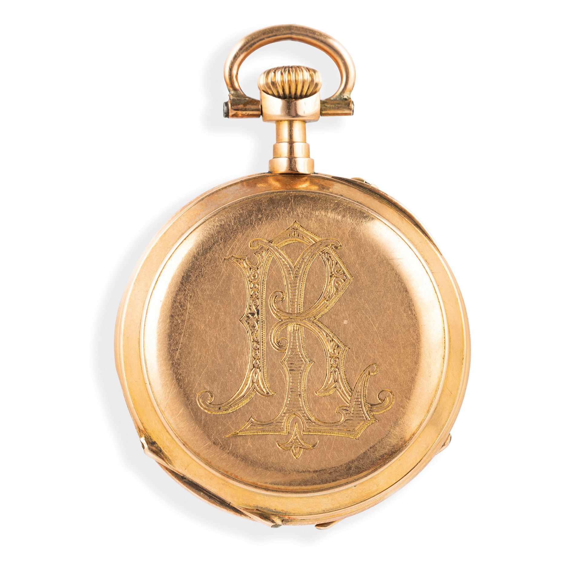 OROLOGIO DA TASCA IN ORO CON MONOGRAMMA RL, SVIZZERA 1870 CIRCA - Image 3 of 3