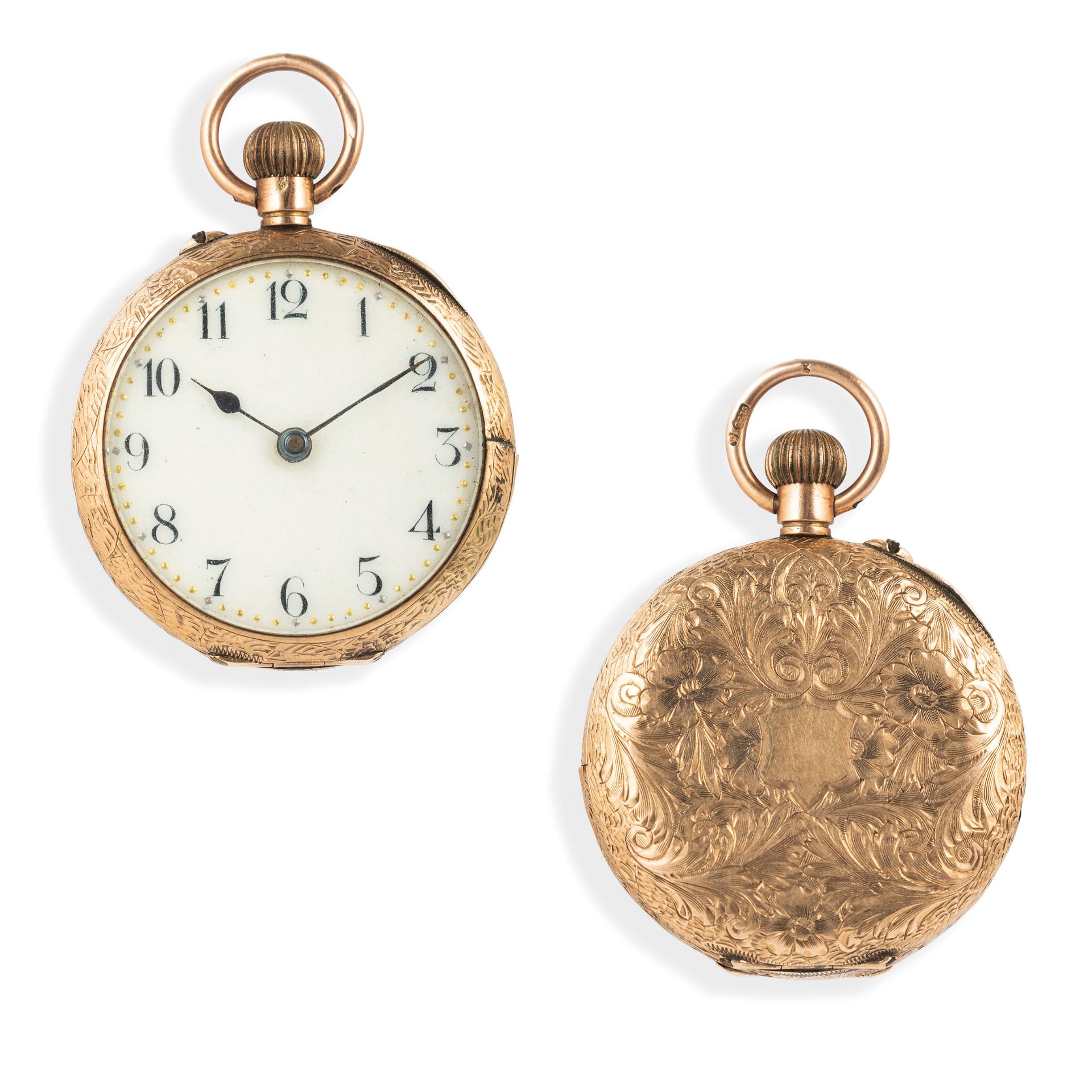 PICCOLO OROLOGIO DA TASCA IN ORO ROSA, FRANCIA 1880 CIRCA