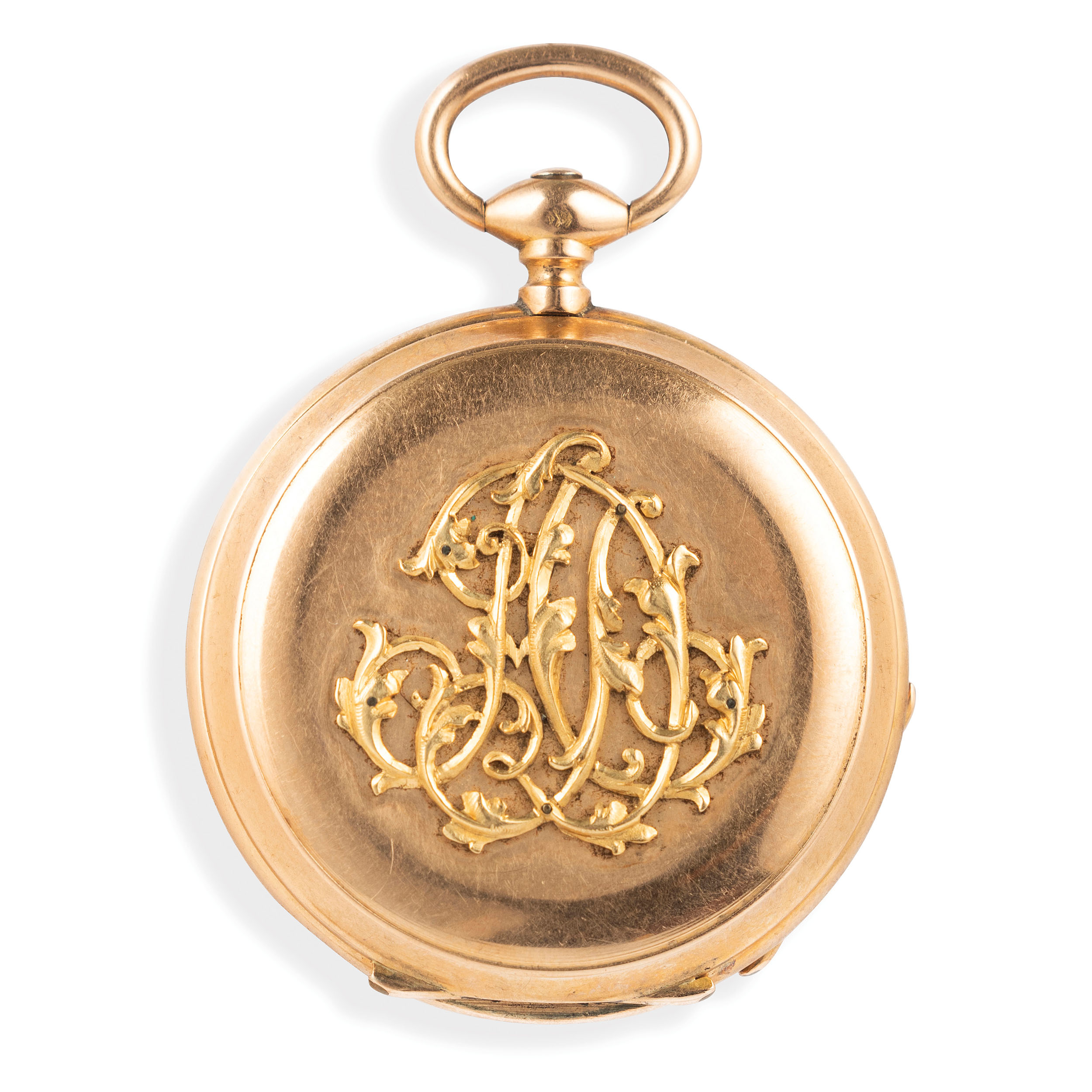 JONDET A PARIS, OROLOGIO DA TASCA IN ORO CON MONOGRAMMA IN RILIEVO, FRANCIA 1880 CIRCA - Image 3 of 3