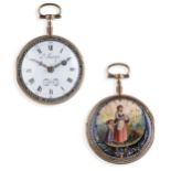 FROUMY, OROLOGIO DA TASCA CON SMALTI, SVIZZERA 1790 CIRCA