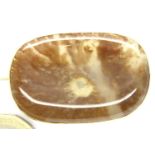 George III agate panel set into a 9ct gold brooch mount (unmarked, tested), 42 x 28 mm, 11.5g. P&P