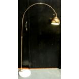 Arched copper floor standing height adjusting lamp, extended: 180 cm. Not available for in-house P&