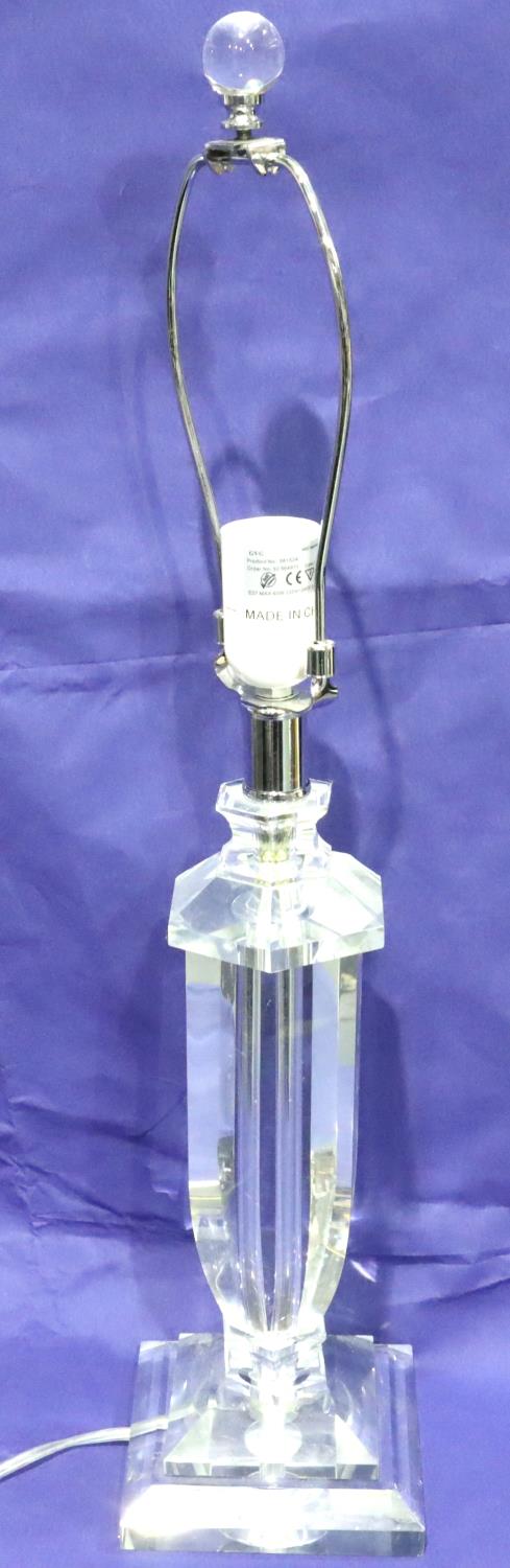 Contemporary cut glass lamp base, H: 61 cm Not available for in-house P&P, contact Paul O'Hea at