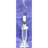 Contemporary cut glass lamp base, H: 61 cm Not available for in-house P&P, contact Paul O'Hea at