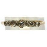 18ct gold diamond set dress ring having five graduated stones, size O, 2.5g. P&P Group 1 (£14+VAT