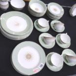 Alfred Clough tea and dinner service in The Satin White pattern, of forty three pieces. Not