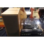 Garrard 6 300 turntable with two Thorn speakers Z4597. Not available for in-house P&P, contact