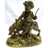 HP Mourey (19th century) bronze figure, signed Chasse, H: 18 cm. P&P Group 2 (£18+VAT for the