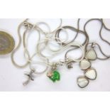 Three silver necklaces with pendants, one stamped 925, combined 19g. P&P Group 1 (£14+VAT for the
