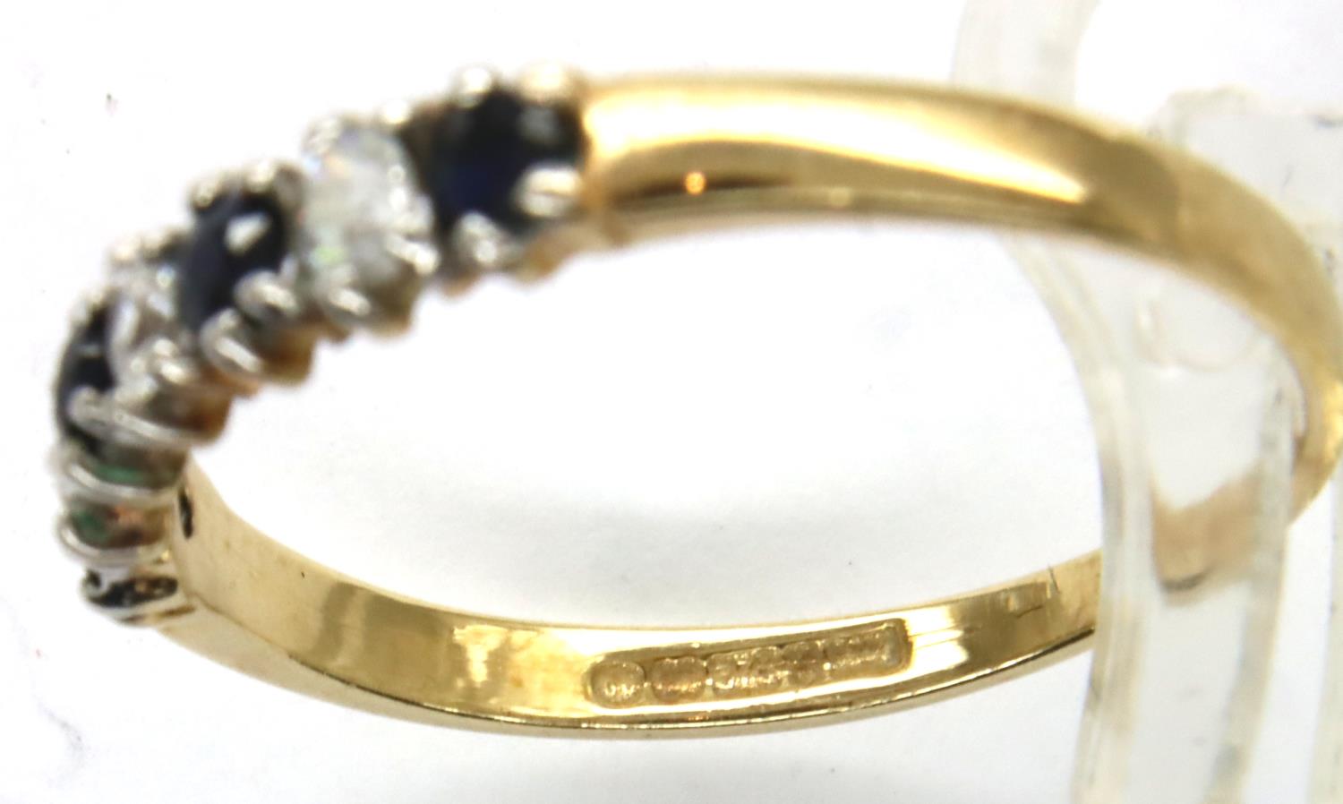 9ct gold sapphire and white stone ring, size M, 1.2g. P&P Group 1 (£14+VAT for the first lot and £ - Image 3 of 3