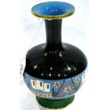 Cloisonne vase with flared neck, H: 17 cm. P&P Group 2 (£18+VAT for the first lot and £3+VAT for